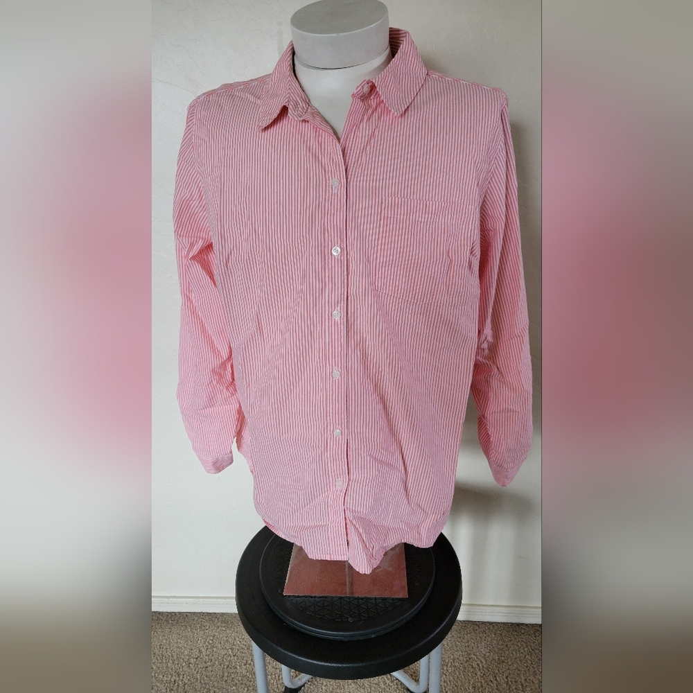 Croft & Barrow Long Sleeve Button Up Striped Blouse